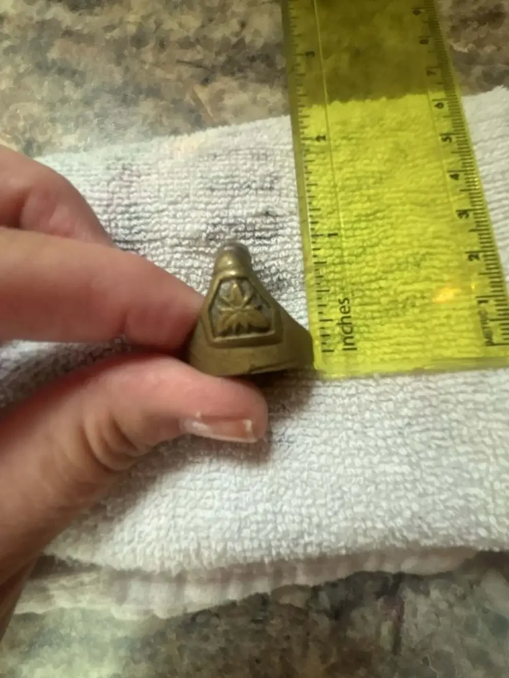 Vintage Brass Initial J Signet Ring Monogram